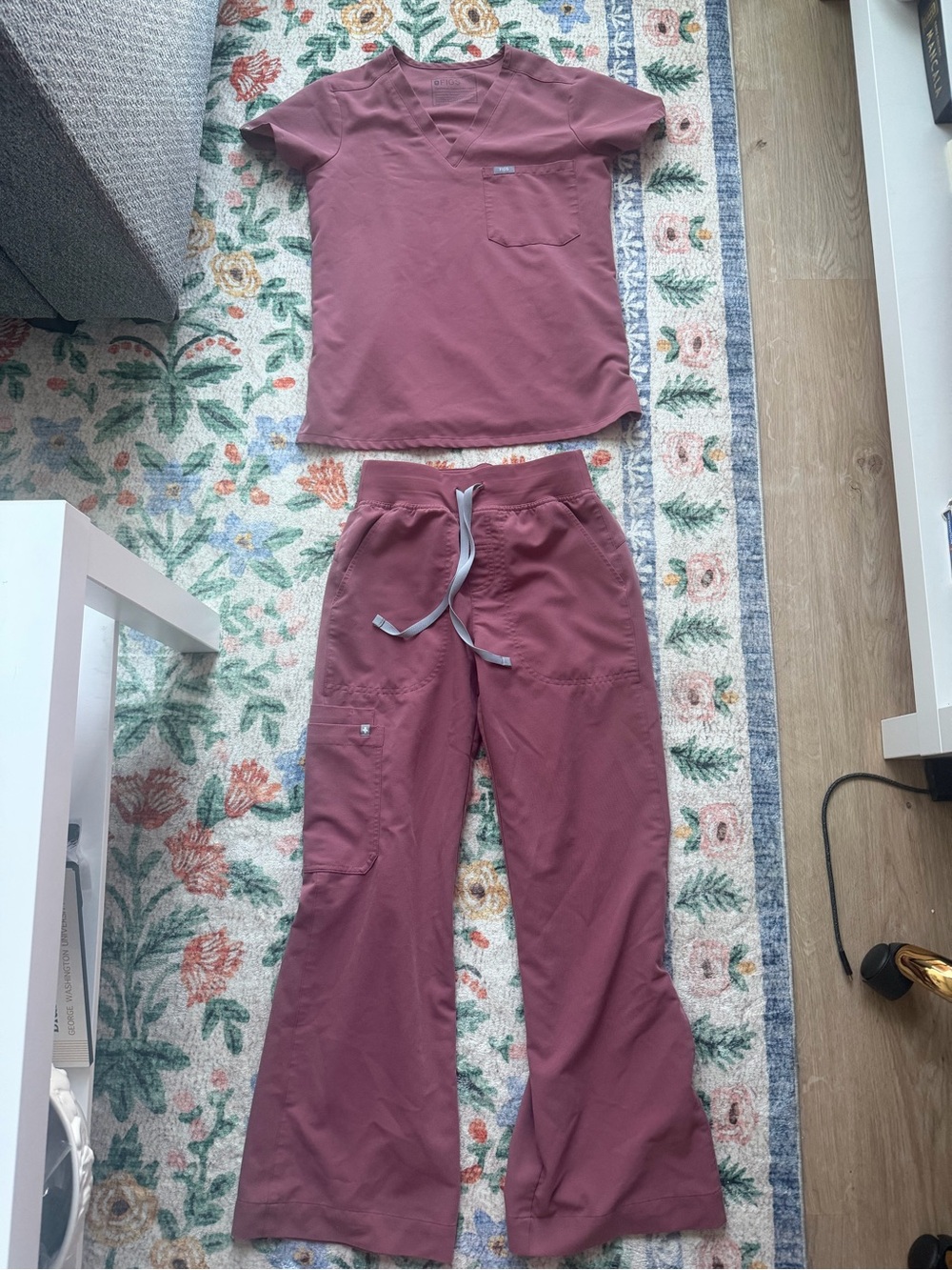 Figs Kids Maroon Jogger Scrub Pants